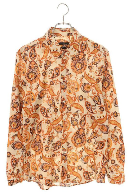 Gucci 309114 Z3646 Long Sleeve Shirt With Paisley Pattern Men's 40