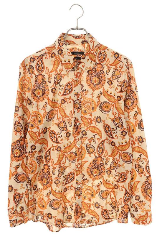 Gucci 309114 Z3646 Long Sleeve Shirt With Paisley Pattern Men's 40
