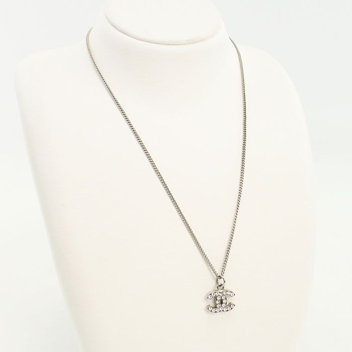 Chanel Rhinestone Coco Necklace Metal Ladies
