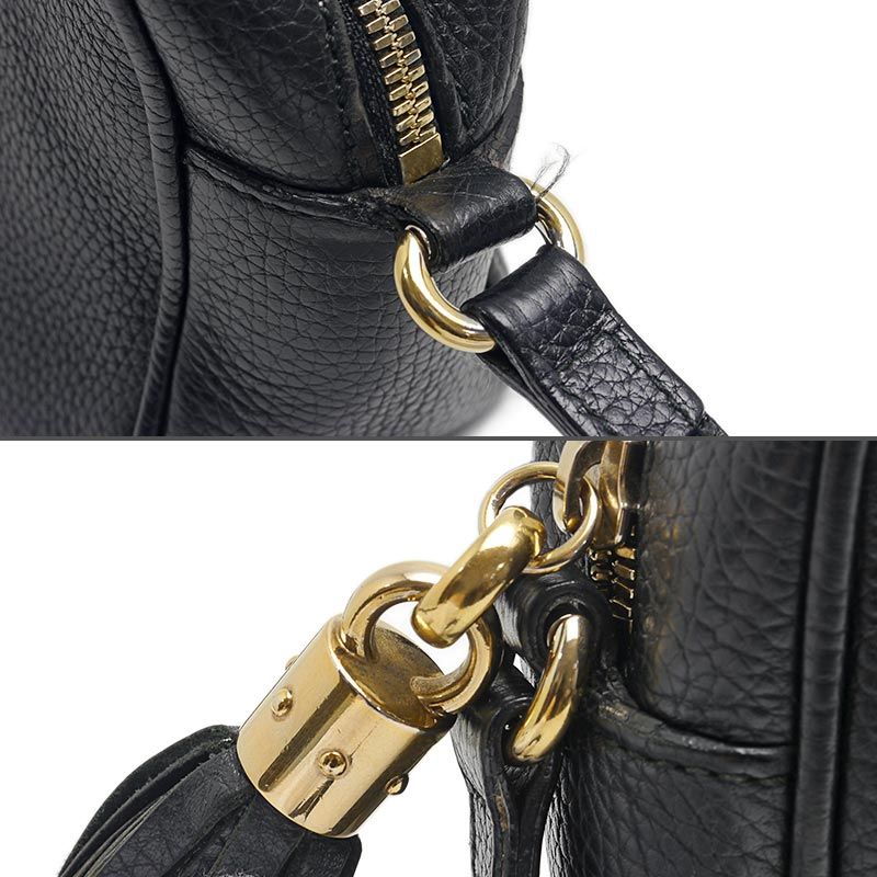 Gucci Soho Small Disco Bag 308364 Leather Black Fringe