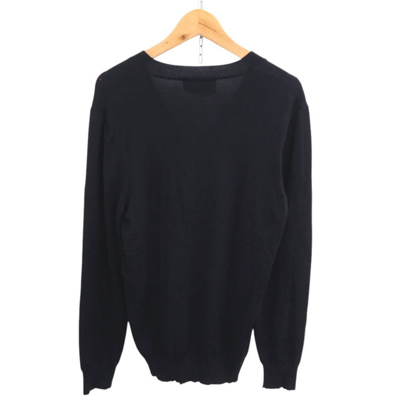Gucci V-neck Wool Size L Navy Knitted Sweater 0978 Gucci