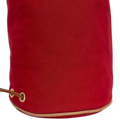 Hermes Drawstring Backpack Porochon Mimir PM Red Cotton Preowned
