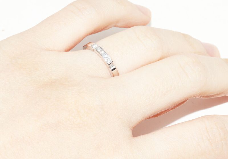 Cartier Ring 18K White Gold Diamond 4P (005ct) Mayon Panthère Wedding Ring