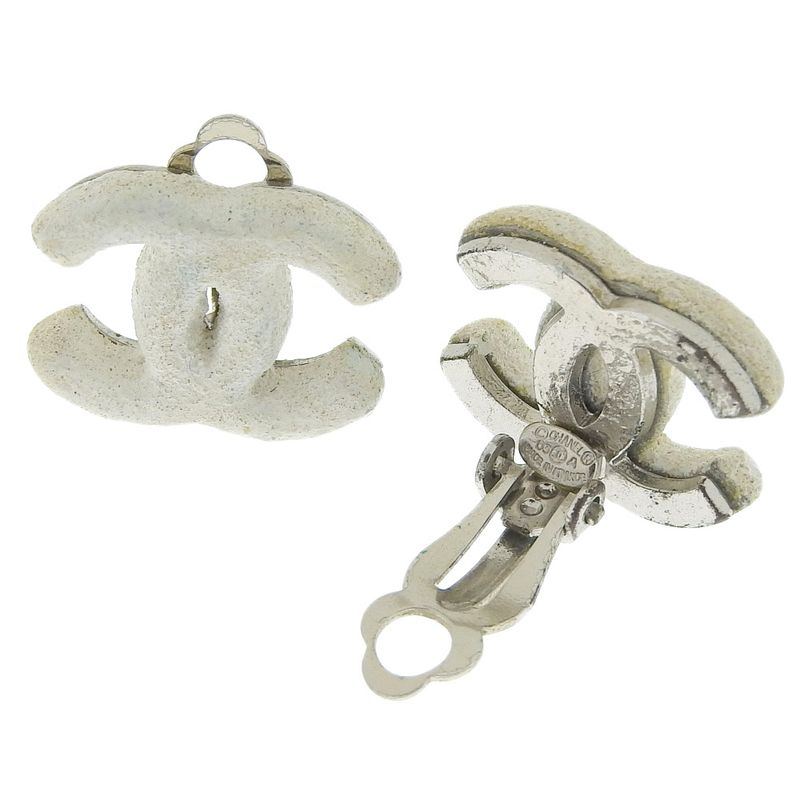 Chanel Coco Mark Metal White 03A Ladies 9.5g Earring
