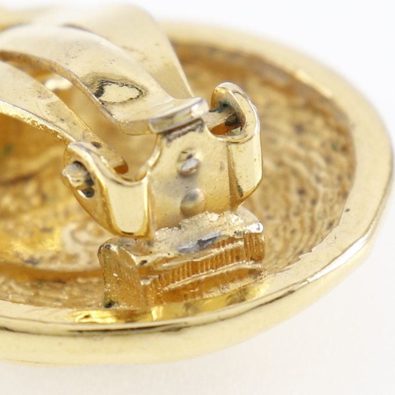 Chanel Coco Mark Matelasse Vintage Gold Plated Ladies 18.1g Earrings