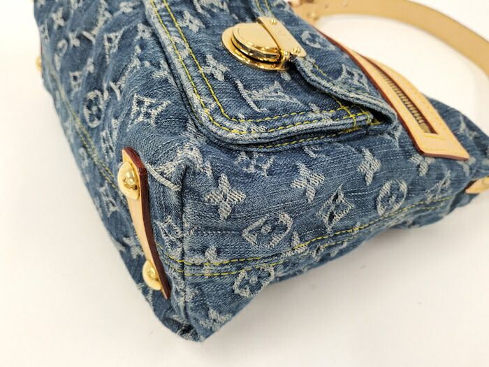 Louis Vuitton Baggy PM Handbag Monogram Denim Blue M95049