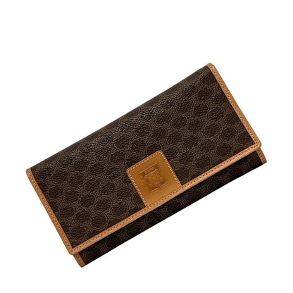 Celine Bifold Clasp Long Wallet Brown Macadam Wallet Clasp PVC