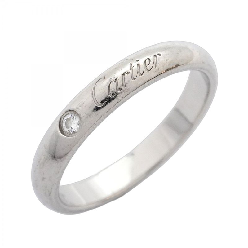Cartier Ring C Deux 1PD Pt950 Platinum Diamond #51 Ladies