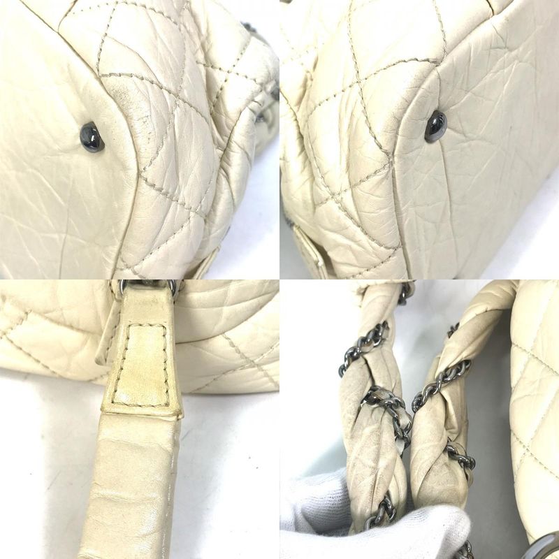 Chanel Handbag CC Coco Mark Leather Beige