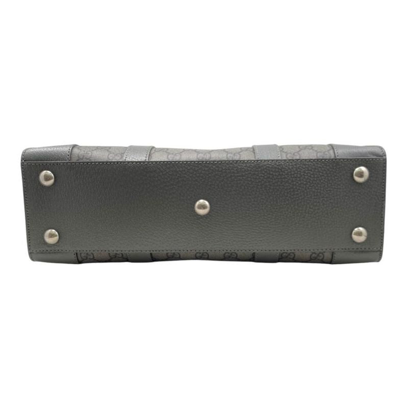 Gucci Tote Bag Ophidia Medium 731793 GG Supreme Grey Silver Hardware Gucci