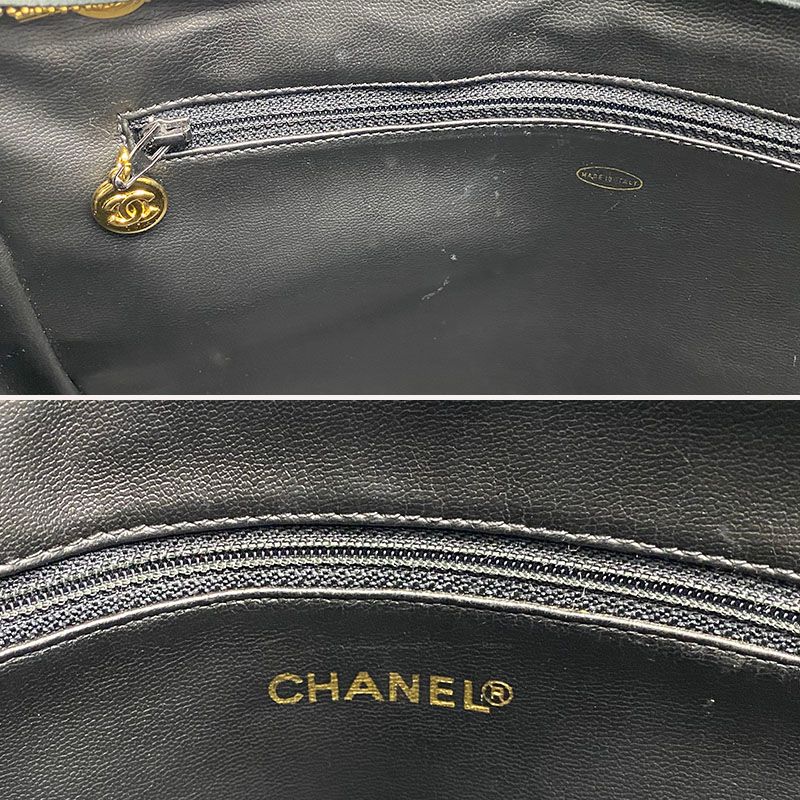 Chanel Chain Shoulder Bag Caviar Skin Shoulder Strap Coco Mark Black