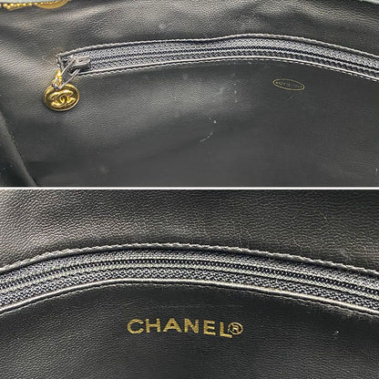 Chanel Chain Shoulder Bag Caviar Skin Shoulder Strap Coco Mark Black