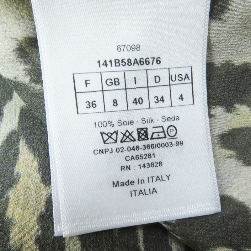 Christian DIOR 141b58a6676 100% Silk BEE Embroidery Leopard Pattern Sheer