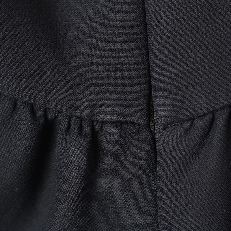 Christian Dior 21 Wool Silk Lace Up Flared Skirt Bottoms 111j33a1166 Black 34