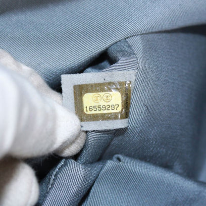 Chanel Chain Lambskin Blue Shoulder Bag Silver