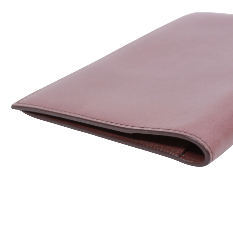 Hermes Notebook Cabas - Leather Brown Wallet - Silver