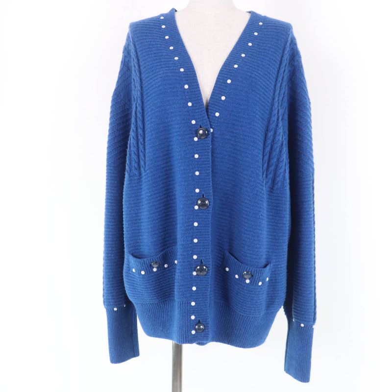 CHANEL P53610k06955 Cotton Cashmere Mix Long Sleeve Knit Cardigan With Coco