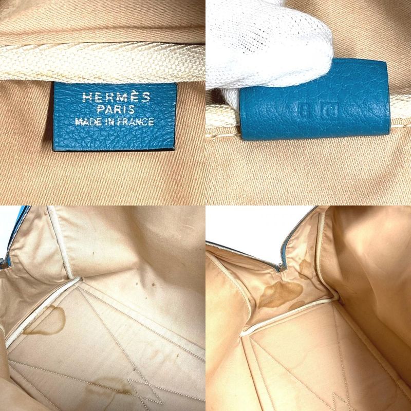 Hermes Boston Bag Victoria 43 Victoria 43 Toile Ash Blue Jean Blue