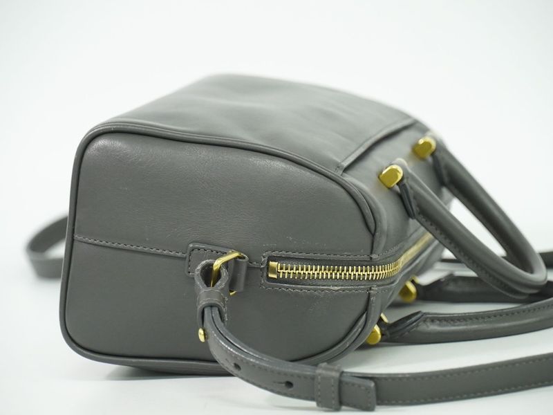 Authentic Saint Laurent Baby Duffle 2WAY Shoulder Bag Handbag Pochette Leather