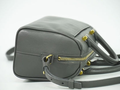 Authentic Saint Laurent Baby Duffle 2WAY Shoulder Bag Handbag Pochette Leather