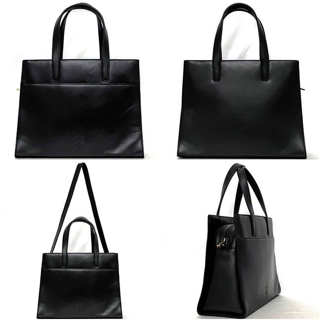 Loewe 2way Bag Black Anagram Excellent Condition Napa Leather Preowned
