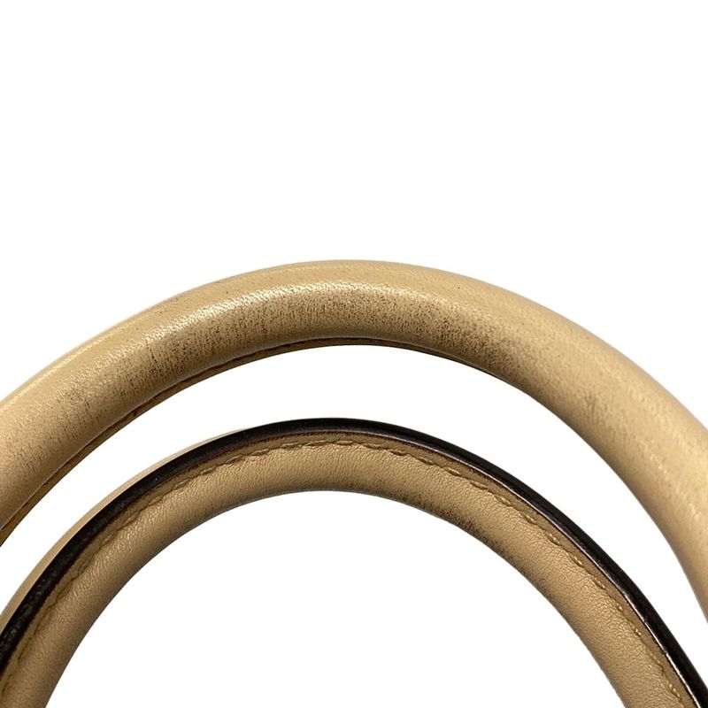 Gucci Handbag GG Pattern 247205 Dark Brown And Beige Mini Boston Leather