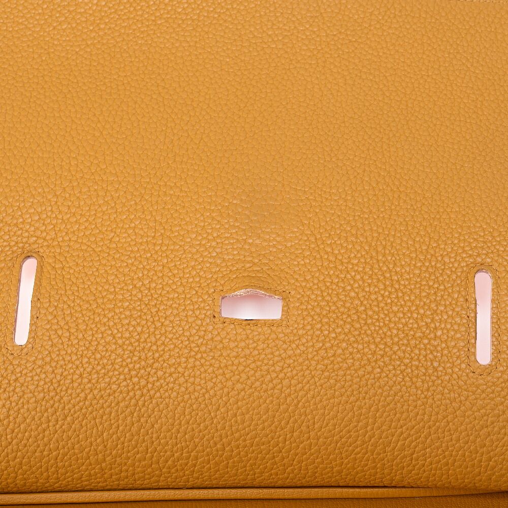 Hermes Gipsyère 34 Shoulder Bag Taurillon Clemence Orange And Jeanne (silver