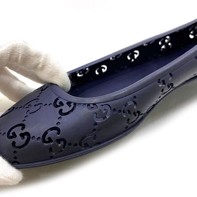 Gucci Flat Shoes Navy Cima Excellent Condition 24.0cm (9.45in) Rubber Preowned