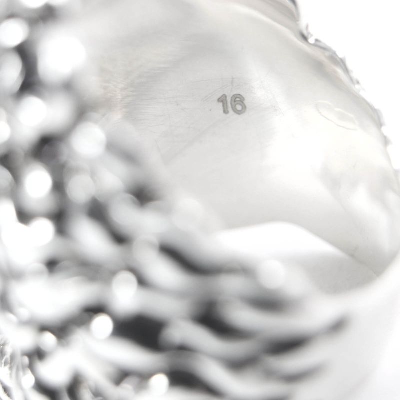 Gucci Lion Head Ring - Ring Accessory - Colored Stone Silver Black 16 With Box