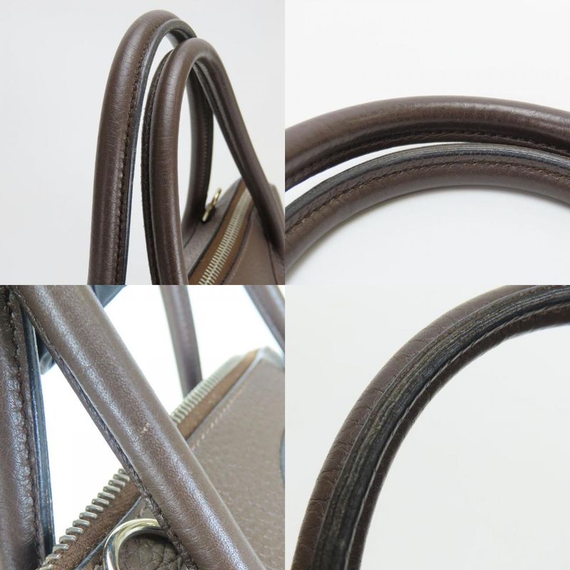 Hermes Handbag Bolide 31 Togo Chocolat Dark Brown Silver Hardware 2WAY Shoulder