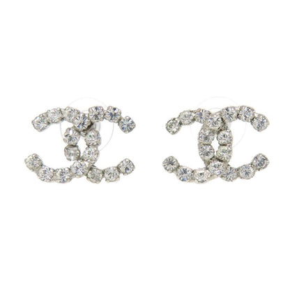 Chanel Coco Rhinestone Earrings Metal Women