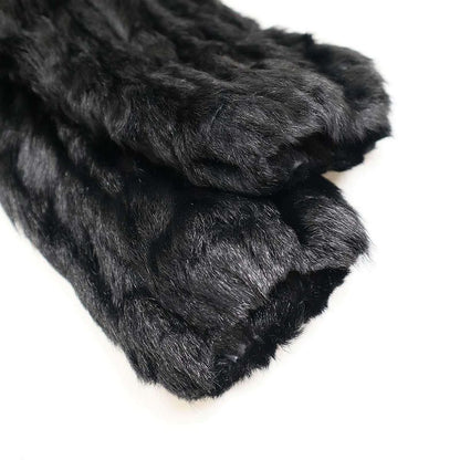 Prada 10aw Nutria Fur Collar Goat Fur Double Coat Black