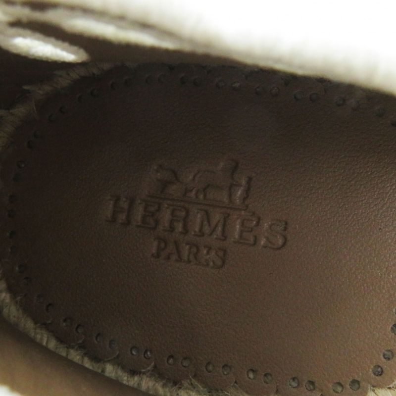 Hermes Guapa Chaine D'ancre Espadrilles Leather Shoes White 36 With Box And