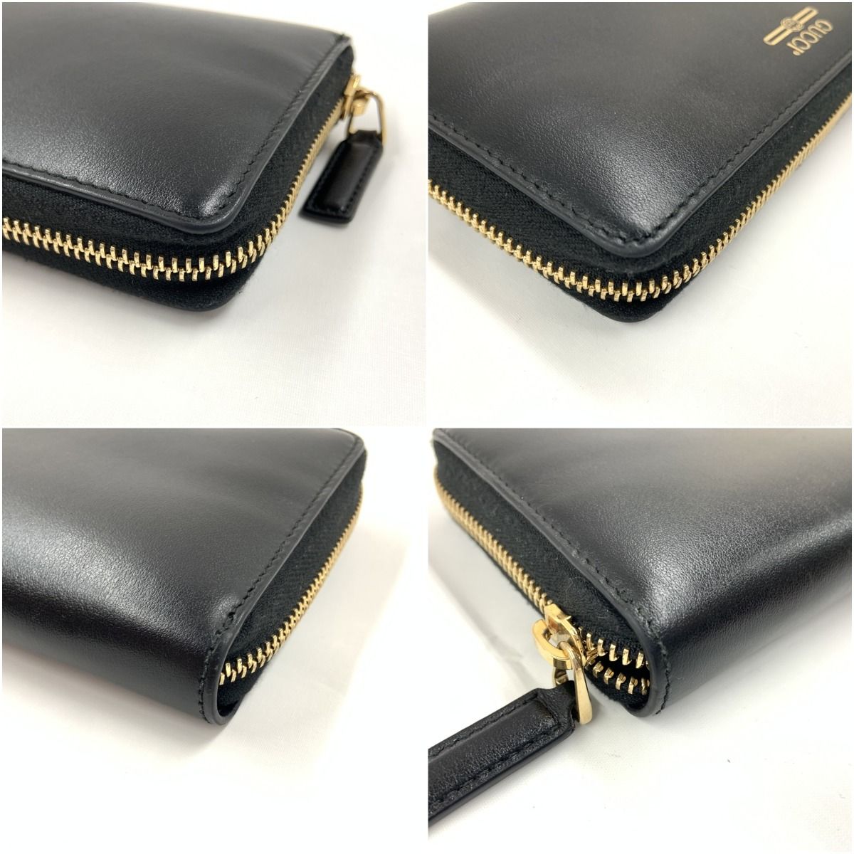 Gucci Logo Zip Around Wallet Round Zipper Long Wallet 547591 Black