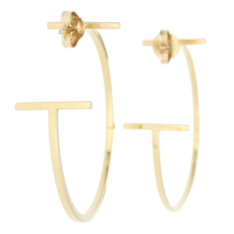 Tiffany & Co T-wire Hoop 18K Yellow Goldearrings Women