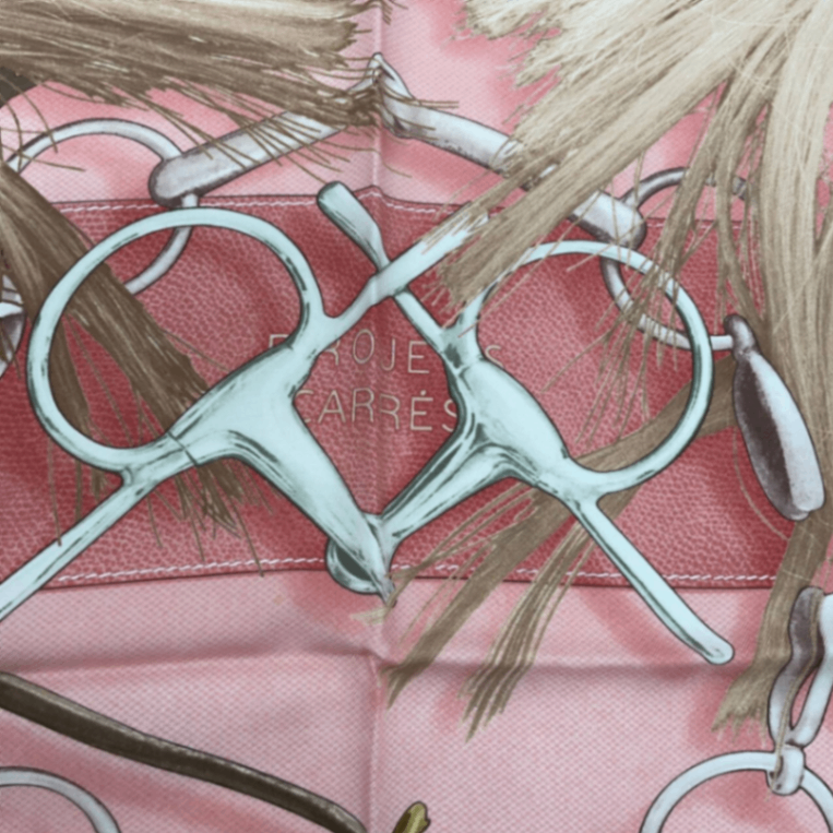 Grade Hermes Carre 90 Projets Carres Planning Power Pink 100% Silk Scarf