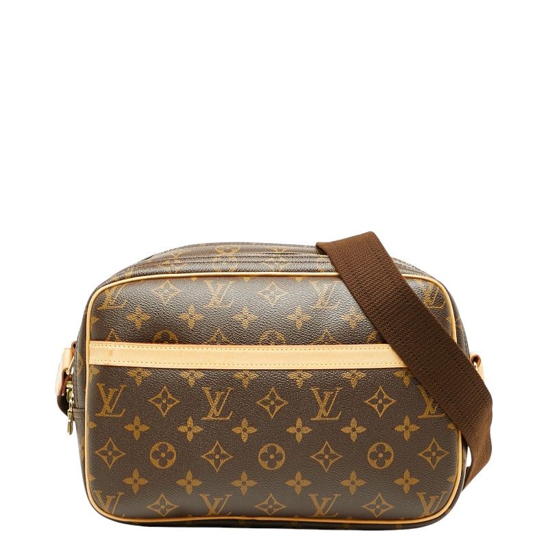 Louis Vuitton Monogram Reporter PM Crossbody Shoulder Bag M45254 Brown PVC