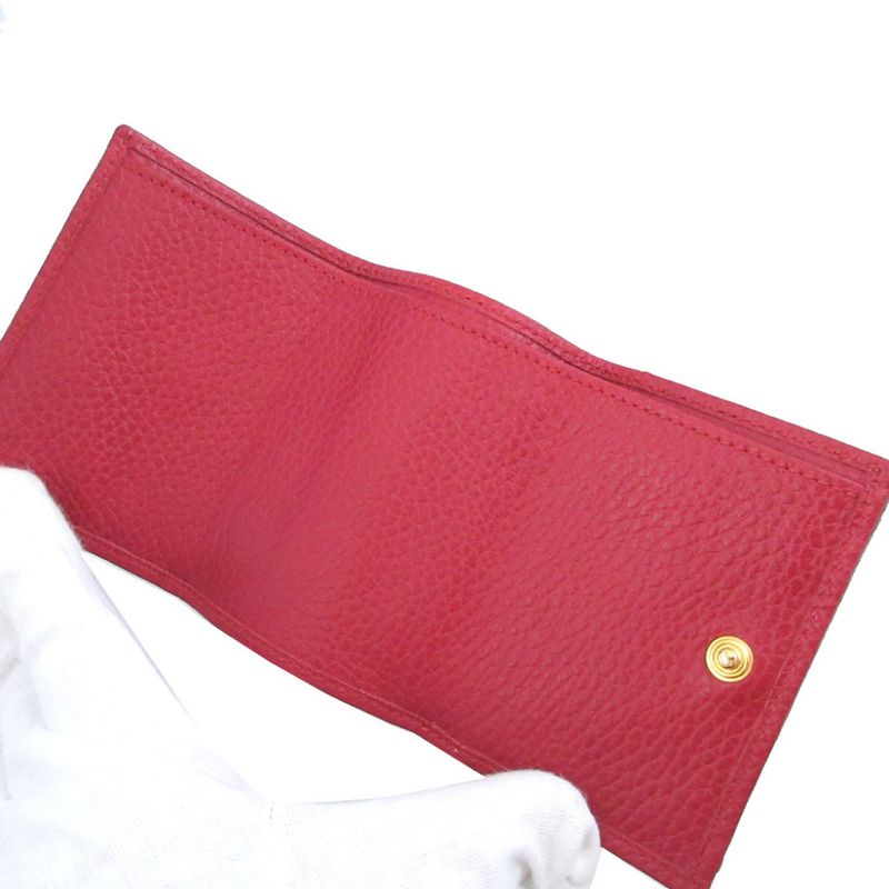 Gucci GG Marmont 523277 Compact Wallet Leather Red Bifold Wallet 0981 Gucci