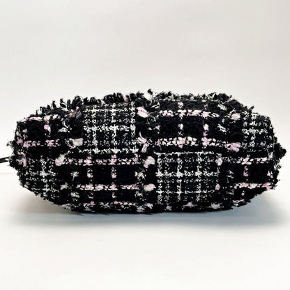 Chanel 22 As3260 Black X Pink Shoulder Bag Tweed Ladies Silver