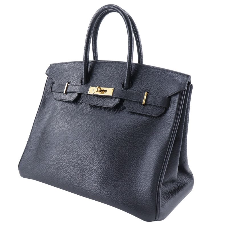 Hermes Birkin 35 Ardennes Black/gold Hardware □F Ladies Handbag