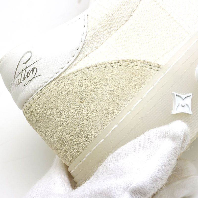 Unused Louis Vuitton LV Ori Line Damier Giant Low Cut Sneakers 1a9yu9 5.5 White