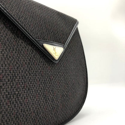 Saint Laurent Shoulder Bag Vintage Gray Pvc×leather Women Men