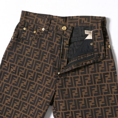 Fendi Vintage Pants Size 29" Tapered Double F FF Zucca Pattern Jacquard Made In