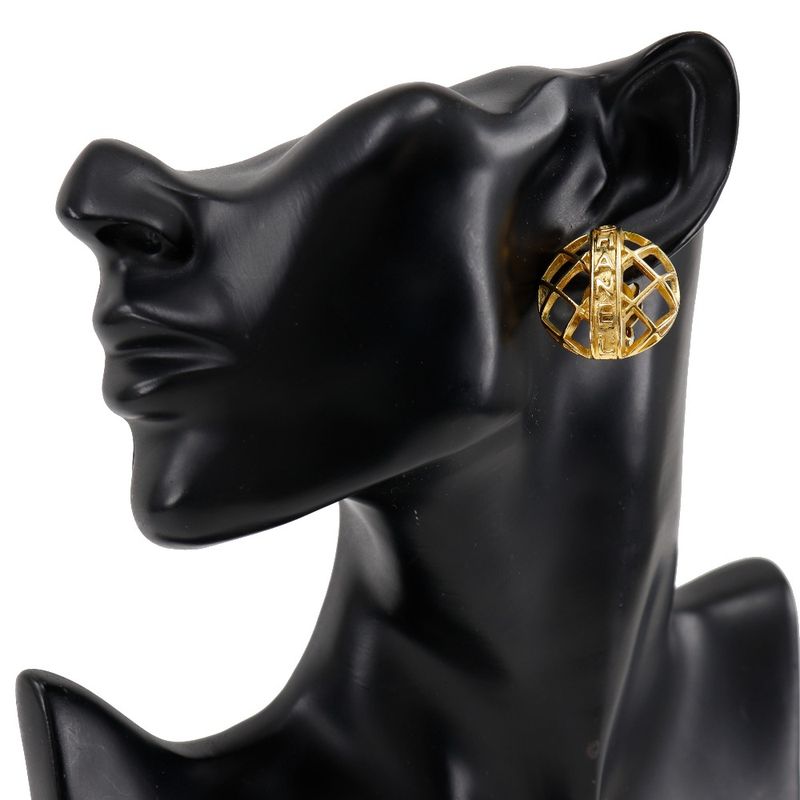 Chanel Logo Vintage Gold Plated Ladies 16.4g Earrings