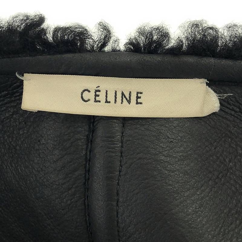 Celine - Phoebe Period Mouton Coat - 34 - Black - Women's