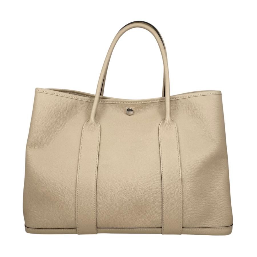 Hermes Tote Garden Party PM C Engraved Epson Trench Beige Silver Hardware Hermes