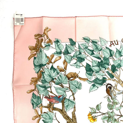 Hermes Carre 90 AU Coeur DES BOIS In The Woods Pink 100% Silk