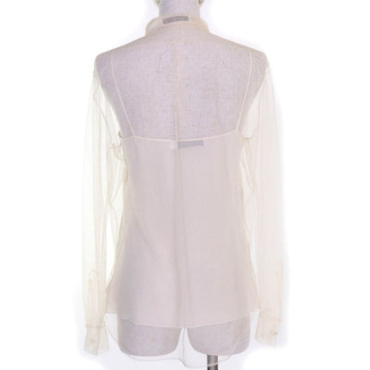Christian DIOR 051b27a8648 Mesh Shirt Ensemble With 100% Silk Inner Ivory Made