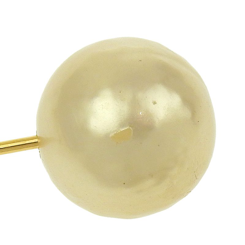 Celine Current Tag Bijoux Triple Faux Pearl Drop Earrings Ear Cuff GP Gold Women