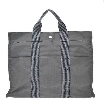Hermes Her Line MM Hand Tote Bag Canvas Gray 38ka972